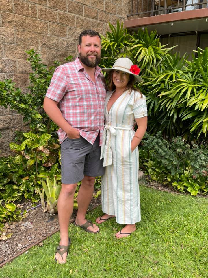 Photo of my radiant daughter donning her sun hat and her husband, both beaming with happiness in Hawaii, as they are on their way to her birthday dinner celebration.